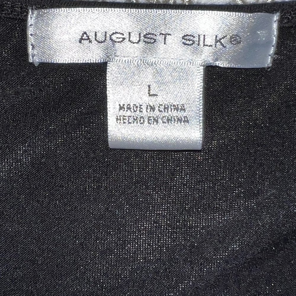 EUC - LIKE NEW! August Silk Black Tank Top Blouse Size L - Picture 5 of 7